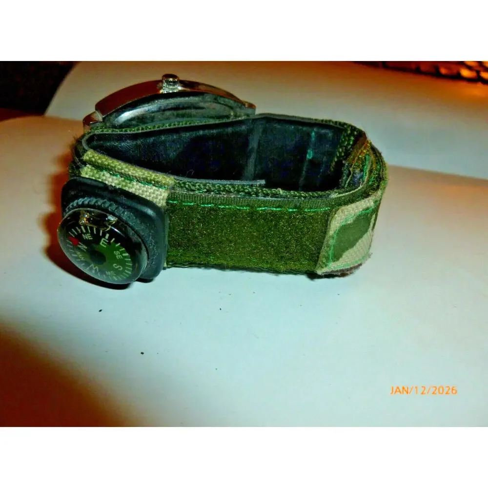 Army Watch Camo Band Commando‎ Quartz Water Resistant Compass Men Good